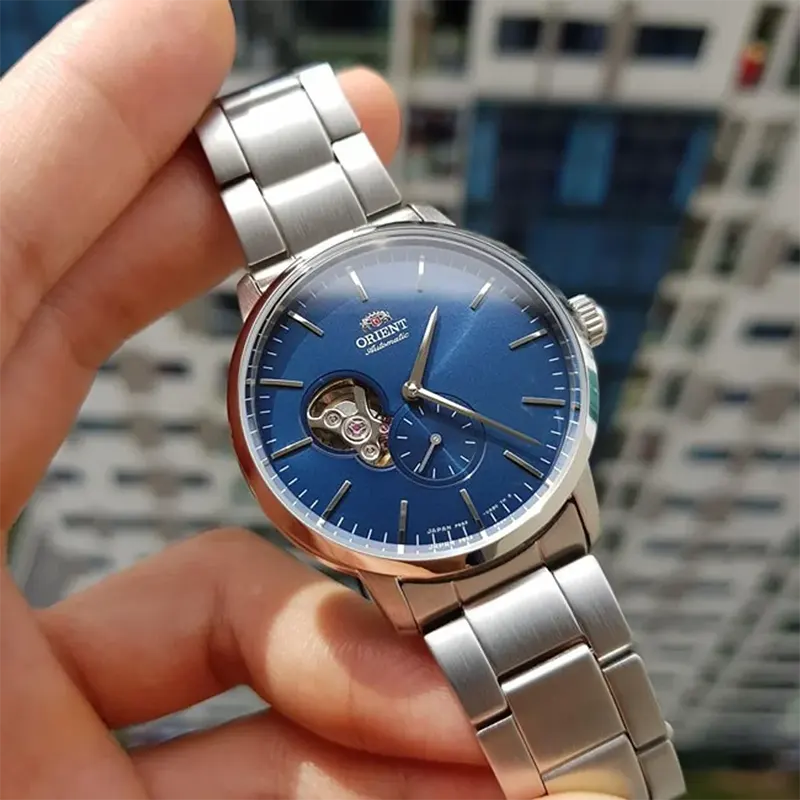 Orient Contemporary Semi-skeleton Blue Dial Men's Watch | RA-AR0101L